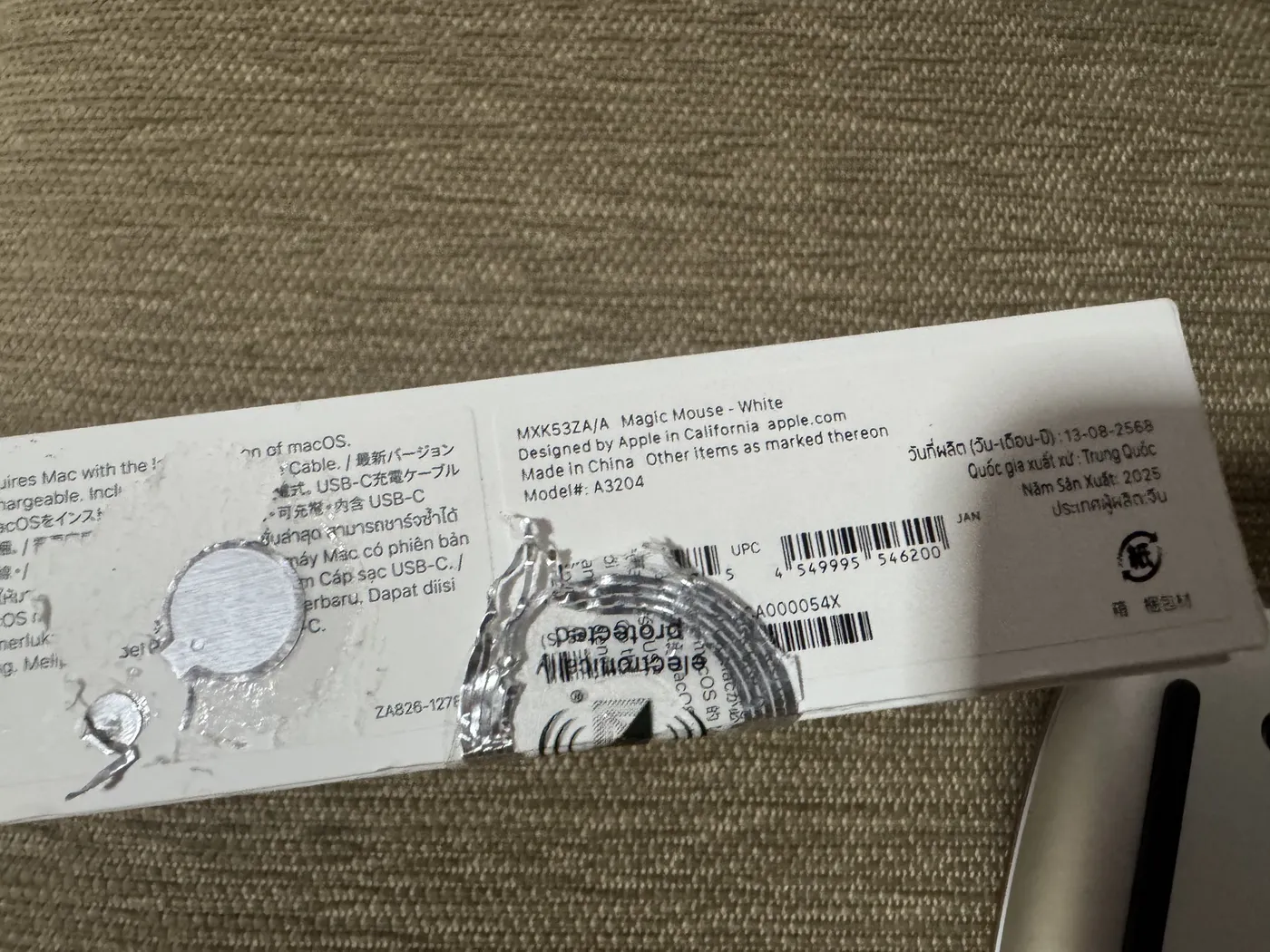 Apple Magic Mouse (White – Latest USB-C Model A3204) with Original Box - Image 3