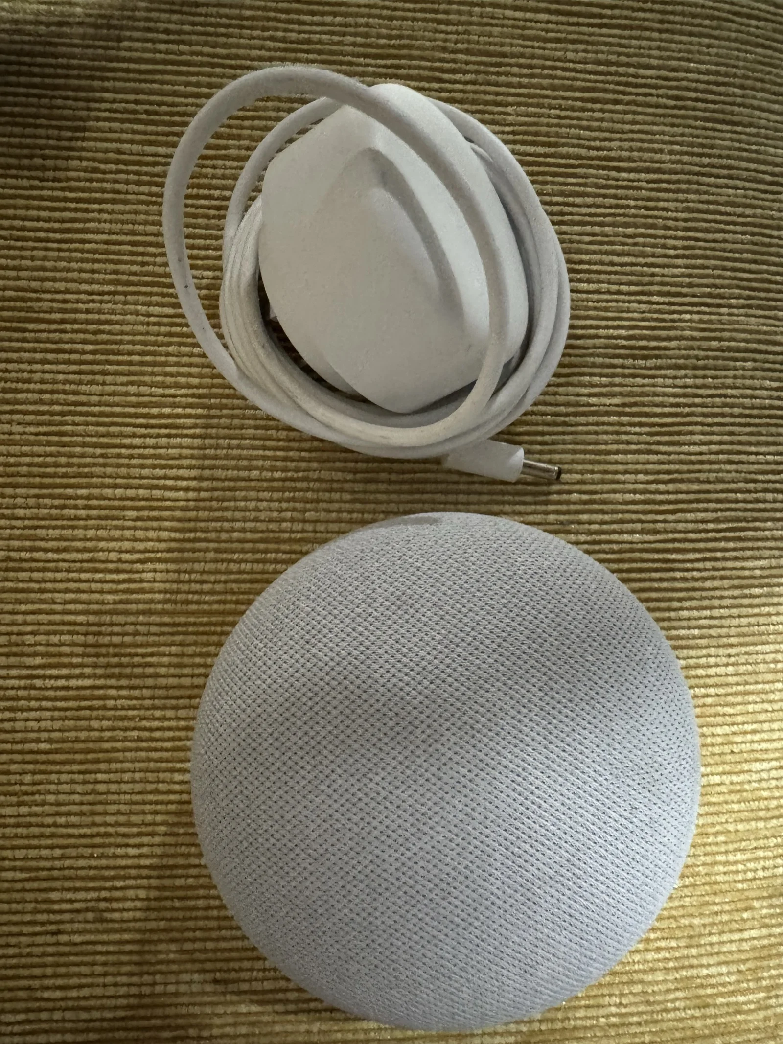 Google Nest Mini (2nd Generation) Smart Speaker – Chalk White with Power Adapter