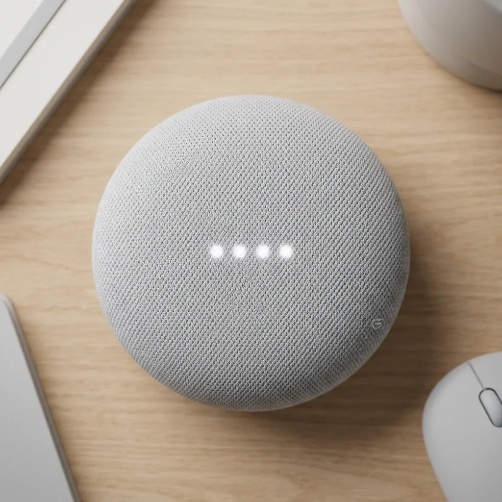 Google Nest Mini (2nd Generation) Smart Speaker – Chalk White with Power Adapter - Image 3