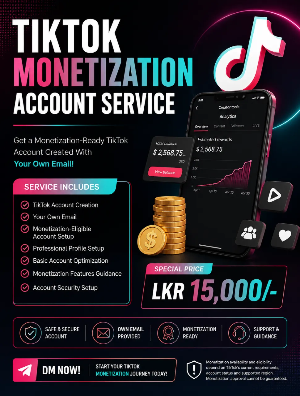 TIKTOK MONETIZATION ACCOUNT SERVICE