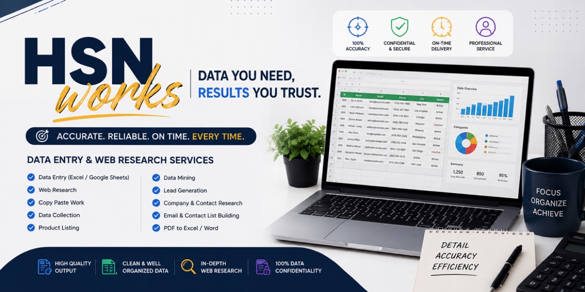 I will do accurate data entry, web research, data collection and lead generation