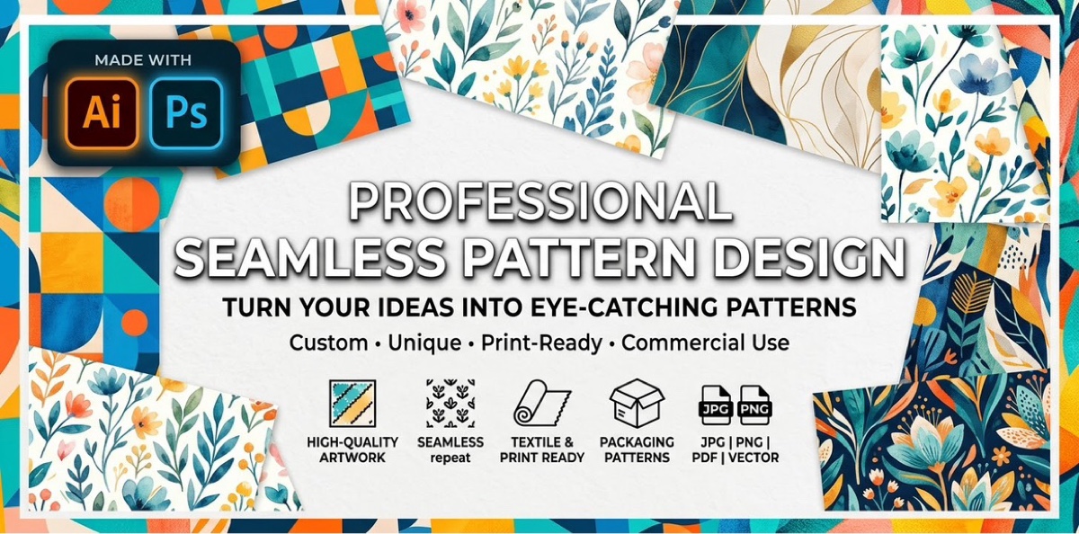 I will create unique seamless patterns for fabric, packaging and branding